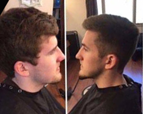 Mens Before and After Hair Cut