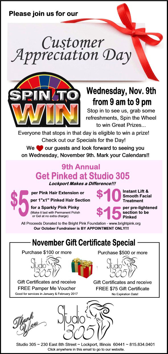 Fall - Winter Specials